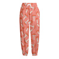Cute Mushroom Pattern Print Fleece Lined Knit Pants
