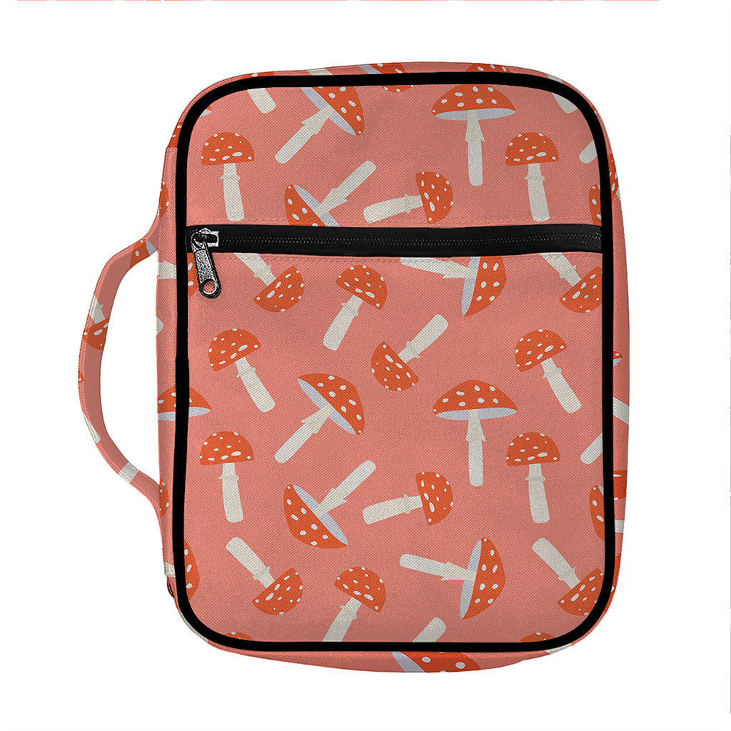 Cute Mushroom Pattern Print Front Pocket Bible Bag