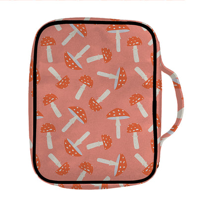Cute Mushroom Pattern Print Front Pocket Bible Bag