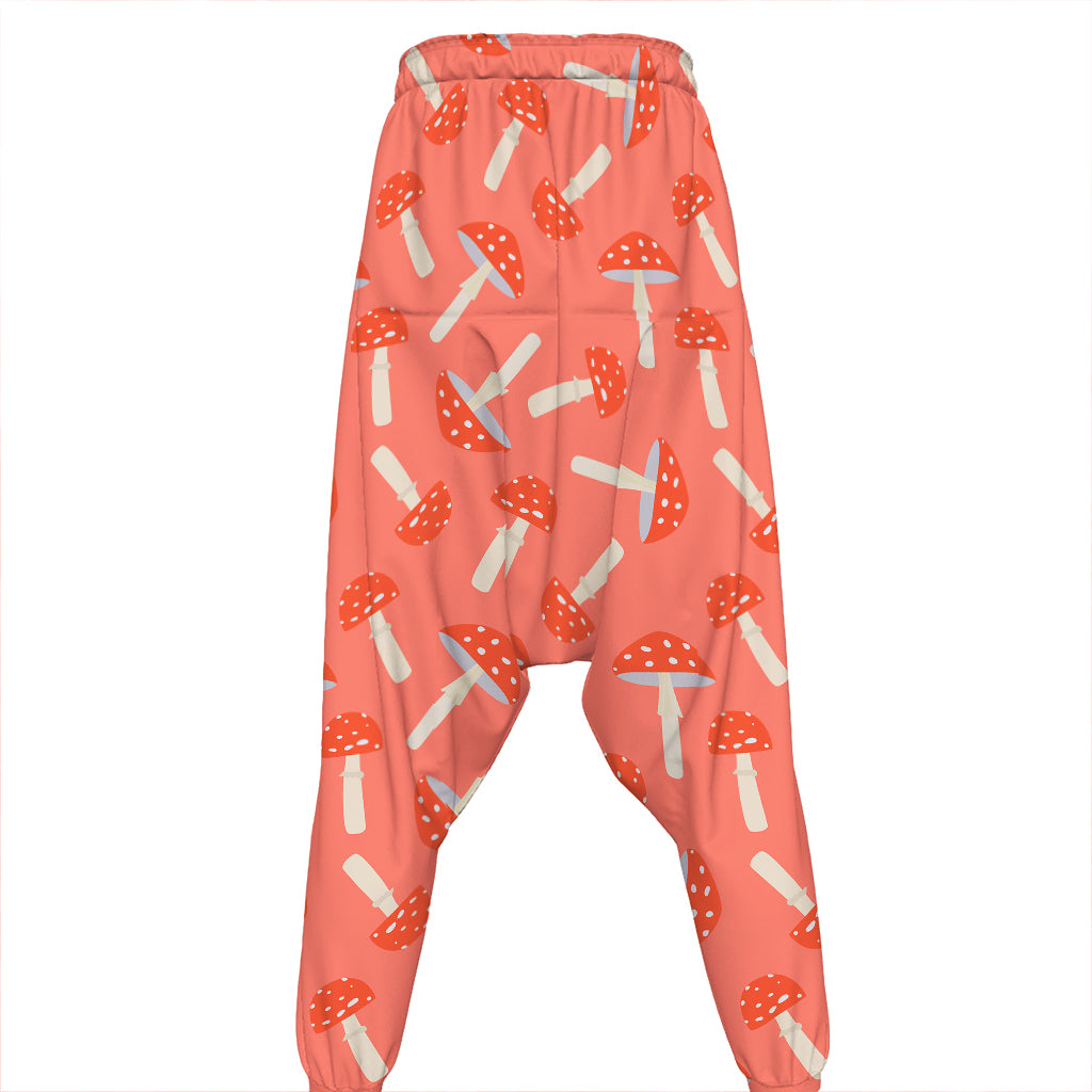 Cute Mushroom Pattern Print Hammer Pants