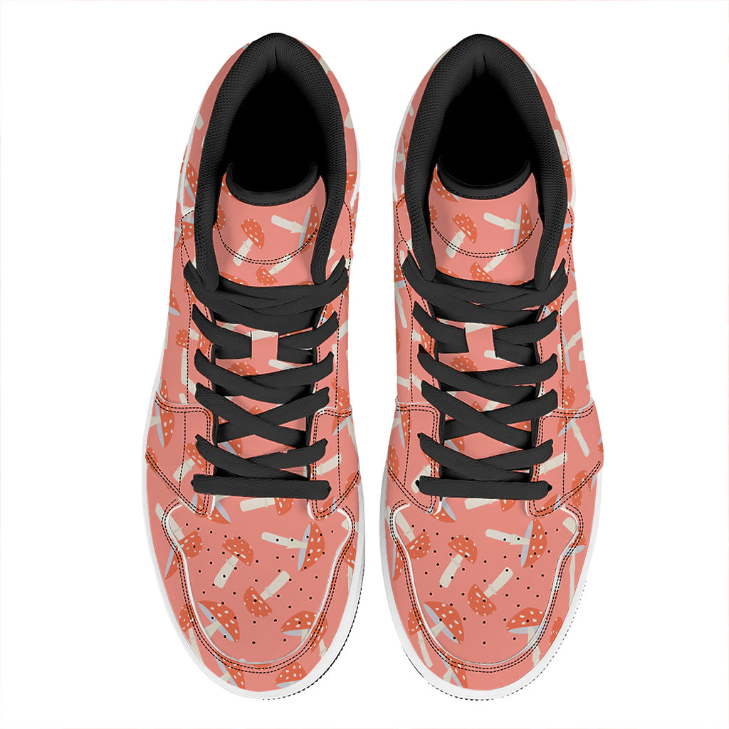 Cute Mushroom Pattern Print High Top Leather Sneakers