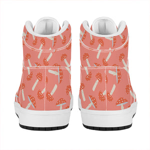 Cute Mushroom Pattern Print High Top Leather Sneakers