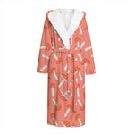 Cute Mushroom Pattern Print Hooded Bathrobe
