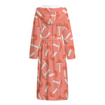 Cute Mushroom Pattern Print Hooded Bathrobe