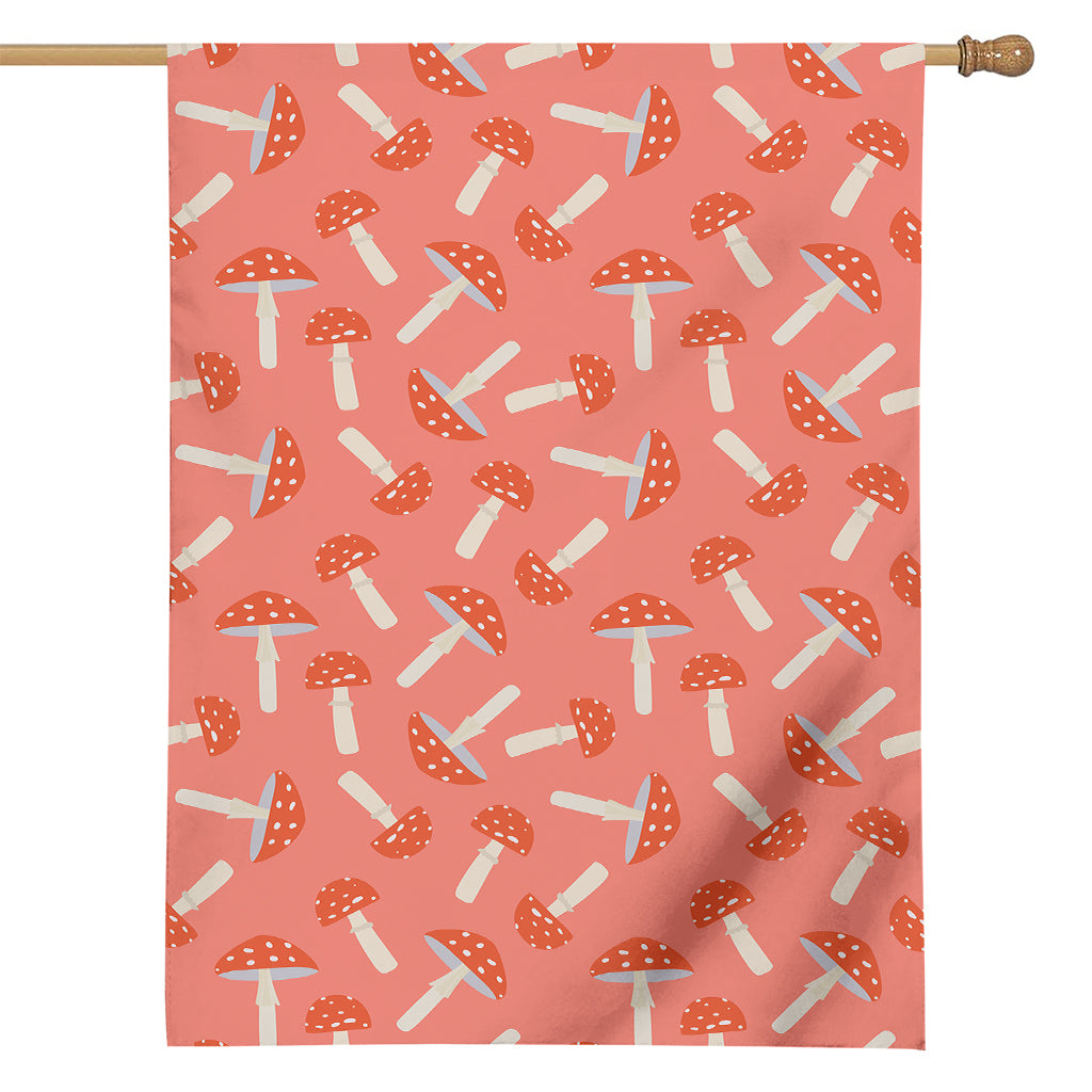 Cute Mushroom Pattern Print House Flag