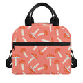 Cute Mushroom Pattern Print Insulated Lunch Bag