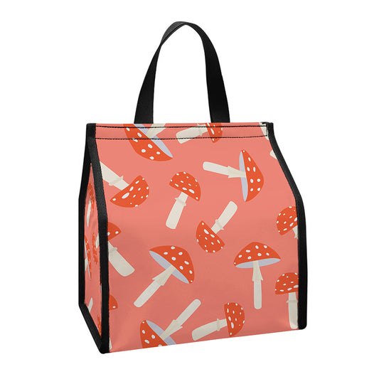 Cute Mushroom Pattern Print Insulated Lunch Tote