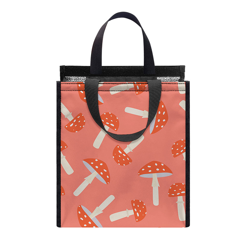 Cute Mushroom Pattern Print Insulated Lunch Tote
