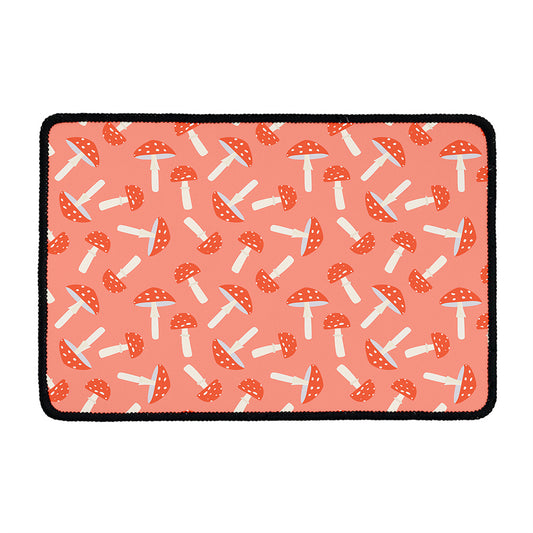 Cute Mushroom Pattern Print Kitchen Mat