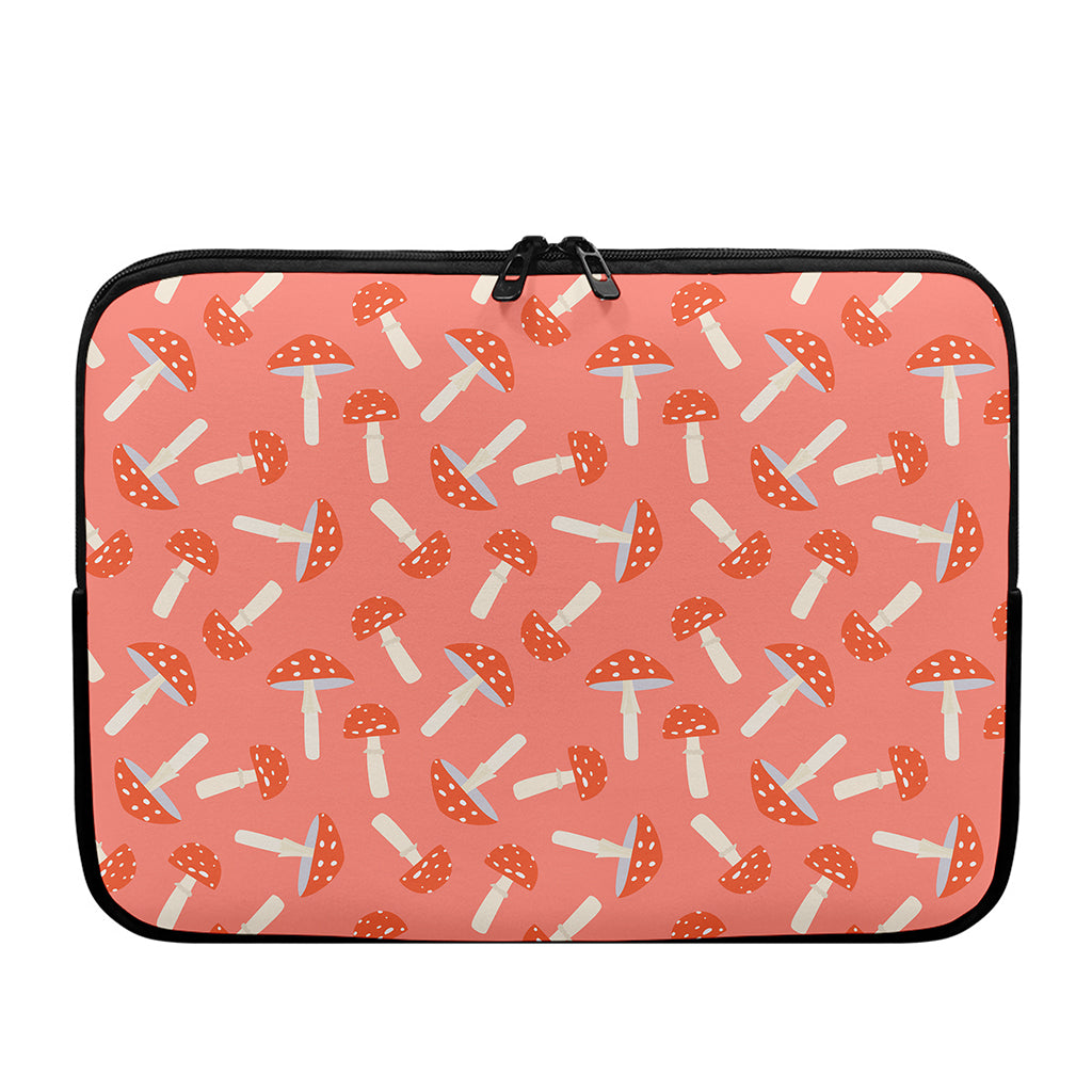 Cute Mushroom Pattern Print Laptop Sleeve