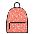 Cute Mushroom Pattern Print Leather Backpack