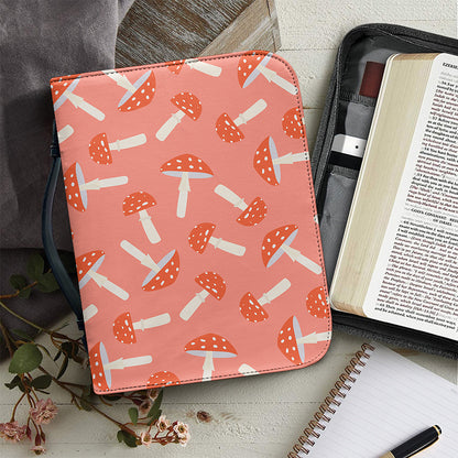 Cute Mushroom Pattern Print Leather Bible Cover