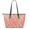 Cute Mushroom Pattern Print Leather Tote Bag