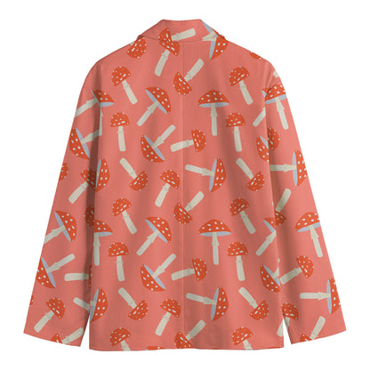 Cute Mushroom Pattern Print Men's Blazer