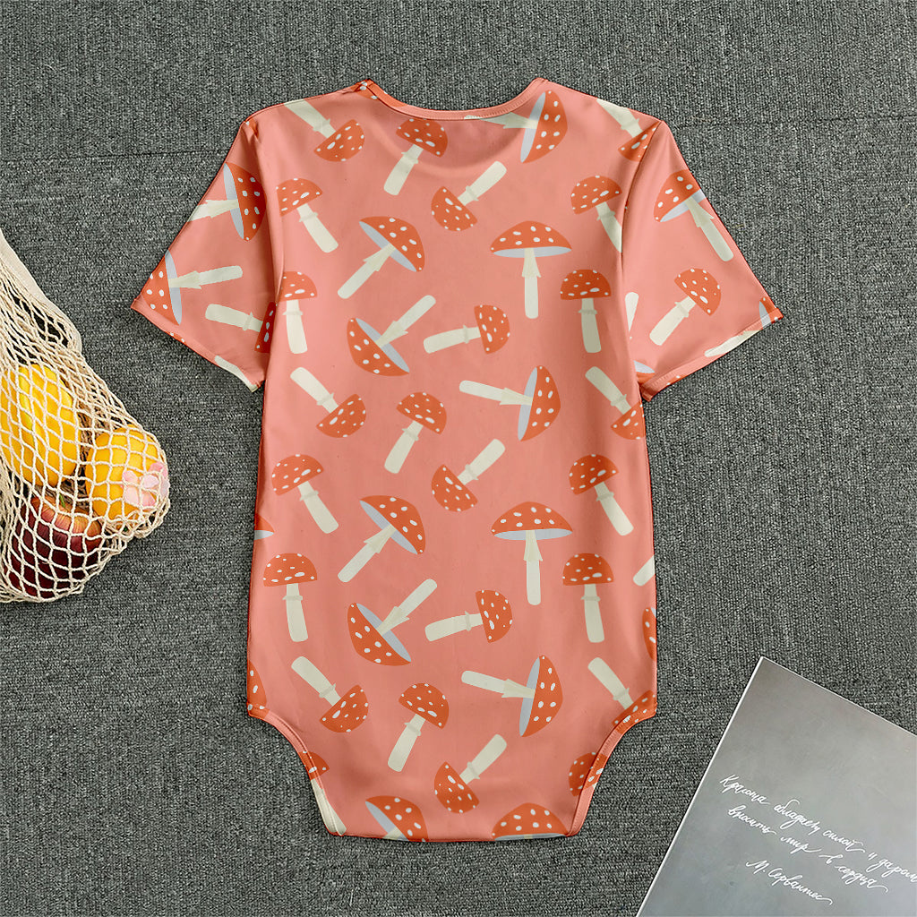 Cute Mushroom Pattern Print Men's Bodysuit