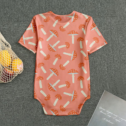 Cute Mushroom Pattern Print Men's Bodysuit