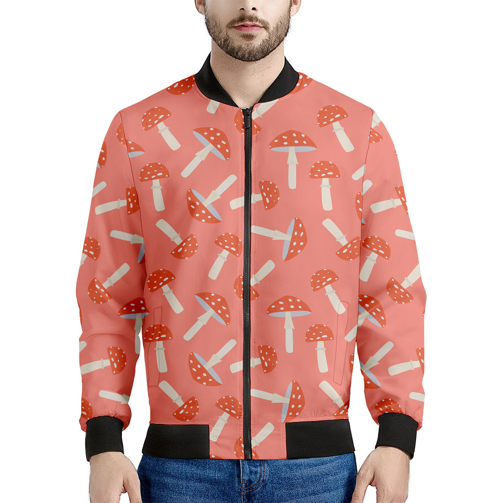 Cute Mushroom Pattern Print Men's Bomber Jacket