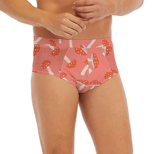 Cute Mushroom Pattern Print Men's Briefs