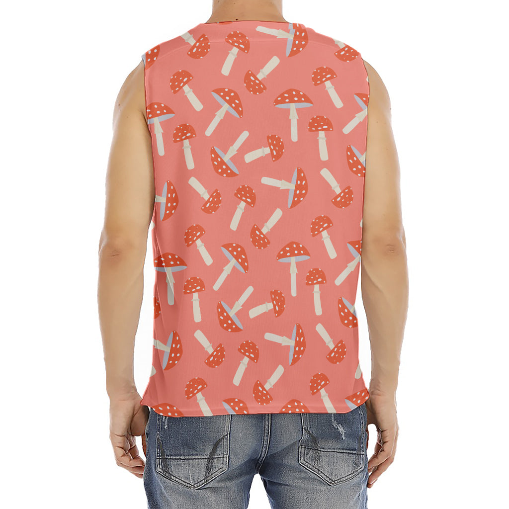 Cute Mushroom Pattern Print Men's Fitness Tank Top