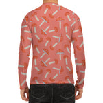 Cute Mushroom Pattern Print Men's Long Sleeve Rash Guard