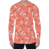 Cute Mushroom Pattern Print Men's Long Sleeve T-Shirt