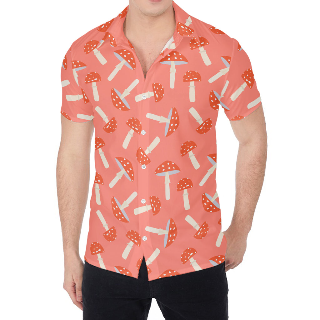 Cute Mushroom Pattern Print Men's Shirt