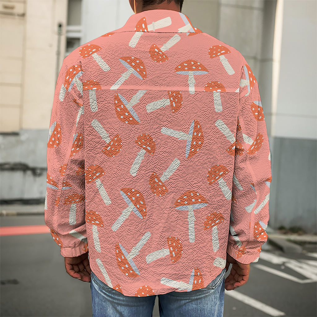 Cute Mushroom Pattern Print Men's Shirt Jacket