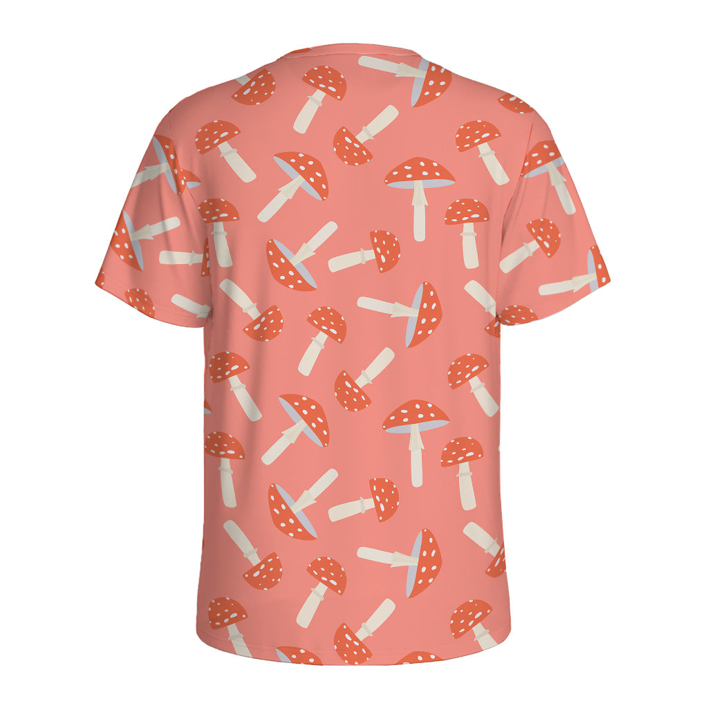 Cute Mushroom Pattern Print Men's Sports T-Shirt