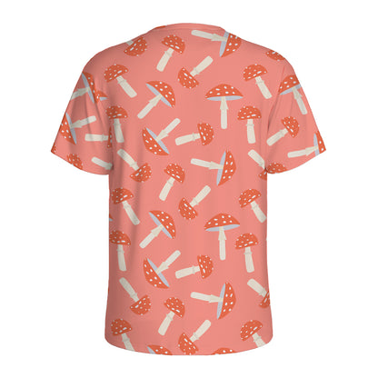 Cute Mushroom Pattern Print Men's Sports T-Shirt