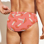 Cute Mushroom Pattern Print Men's Swim Briefs
