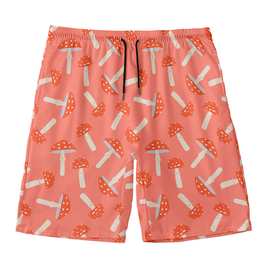 Cute Mushroom Pattern Print Men's Swim Trunks
