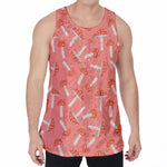 Cute Mushroom Pattern Print Men's Velvet Tank Top