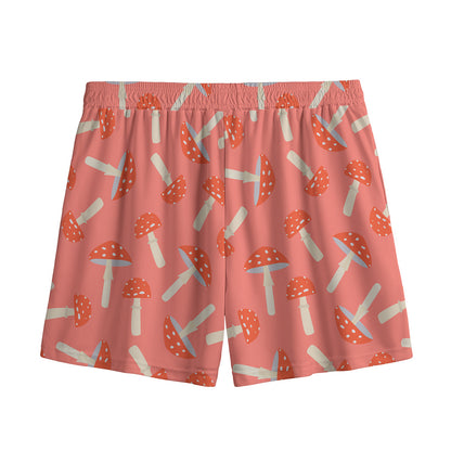 Cute Mushroom Pattern Print Mesh Shorts