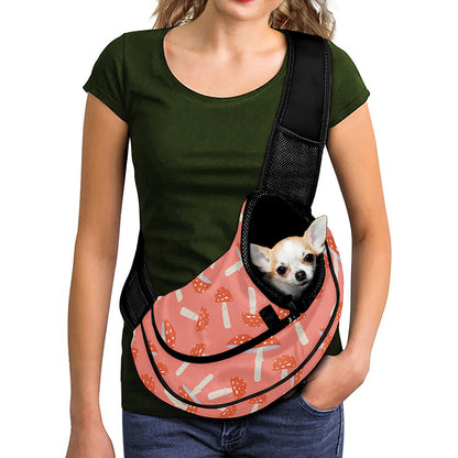 Cute Mushroom Pattern Print Pet Sling Carrier