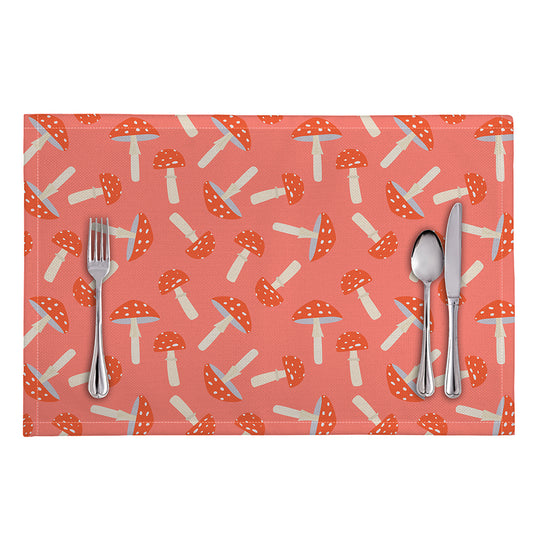 Cute Mushroom Pattern Print Placemat