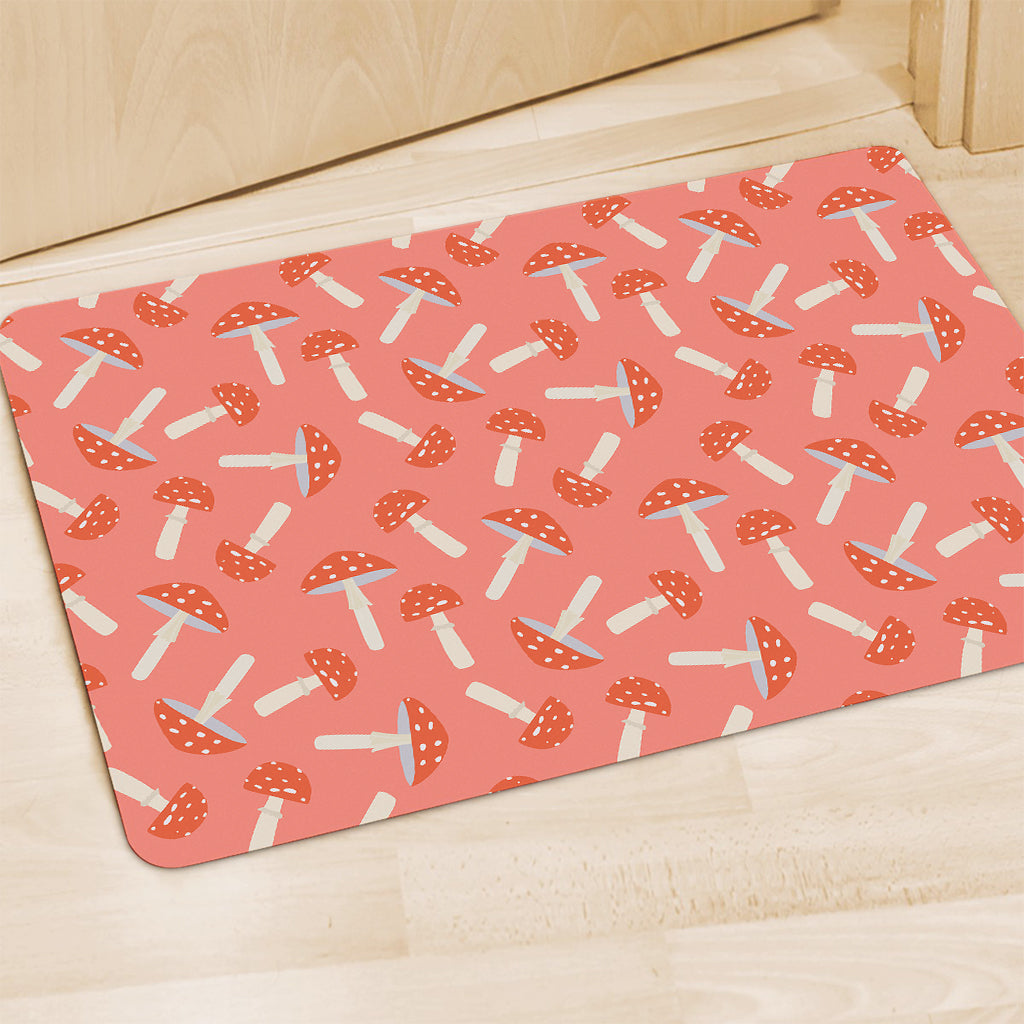 Cute Mushroom Pattern Print Polyester Doormat