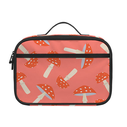 Cute Mushroom Pattern Print Portable Lunch Bag