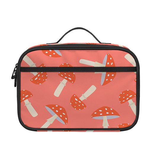 Cute Mushroom Pattern Print Portable Lunch Bag