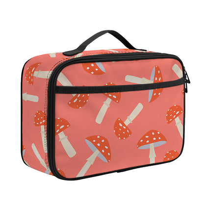 Cute Mushroom Pattern Print Portable Lunch Bag