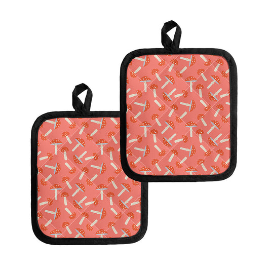 Cute Mushroom Pattern Print Pot Holders