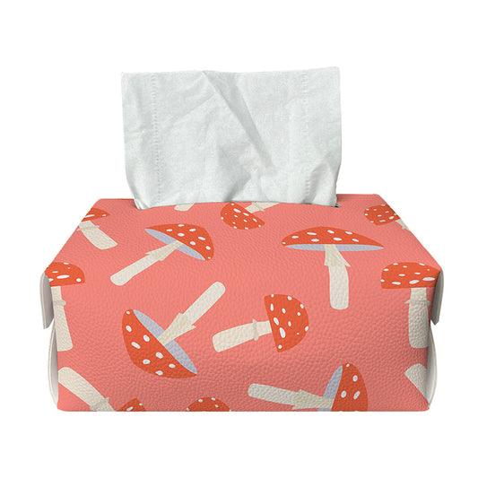 Cute Mushroom Pattern Print Rectangle Tissue Box Cover