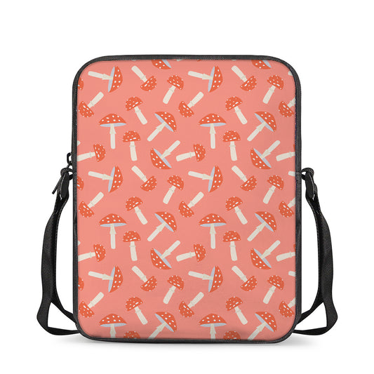 Cute Mushroom Pattern Print Rectangular Crossbody Bag