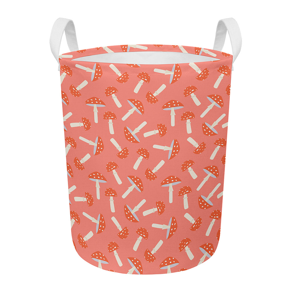 Cute Mushroom Pattern Print Round Laundry Basket