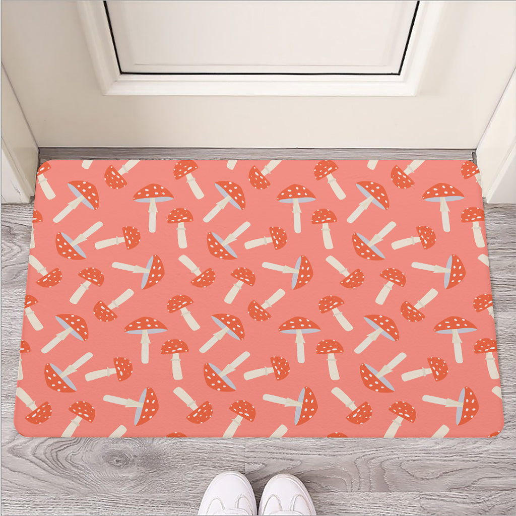 Cute Mushroom Pattern Print Rubber Doormat