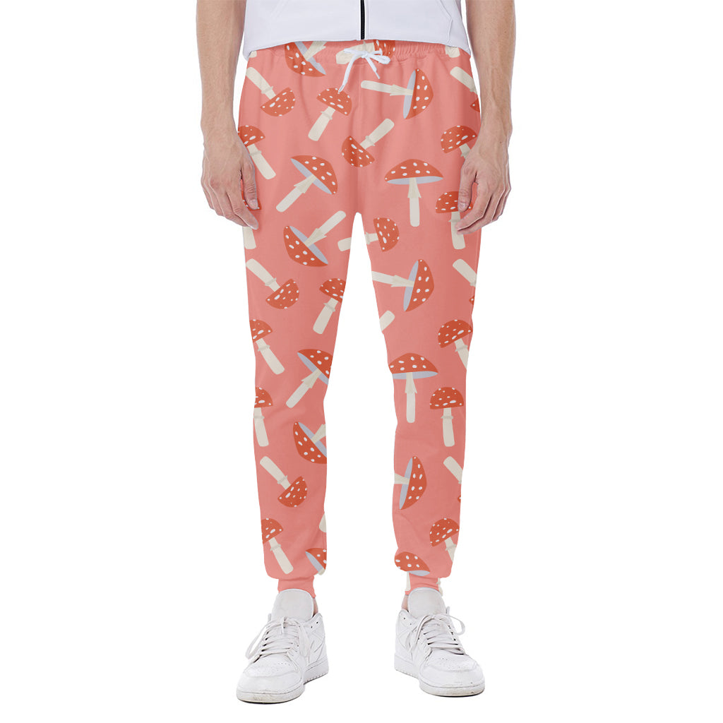 Cute Mushroom Pattern Print Scuba Joggers