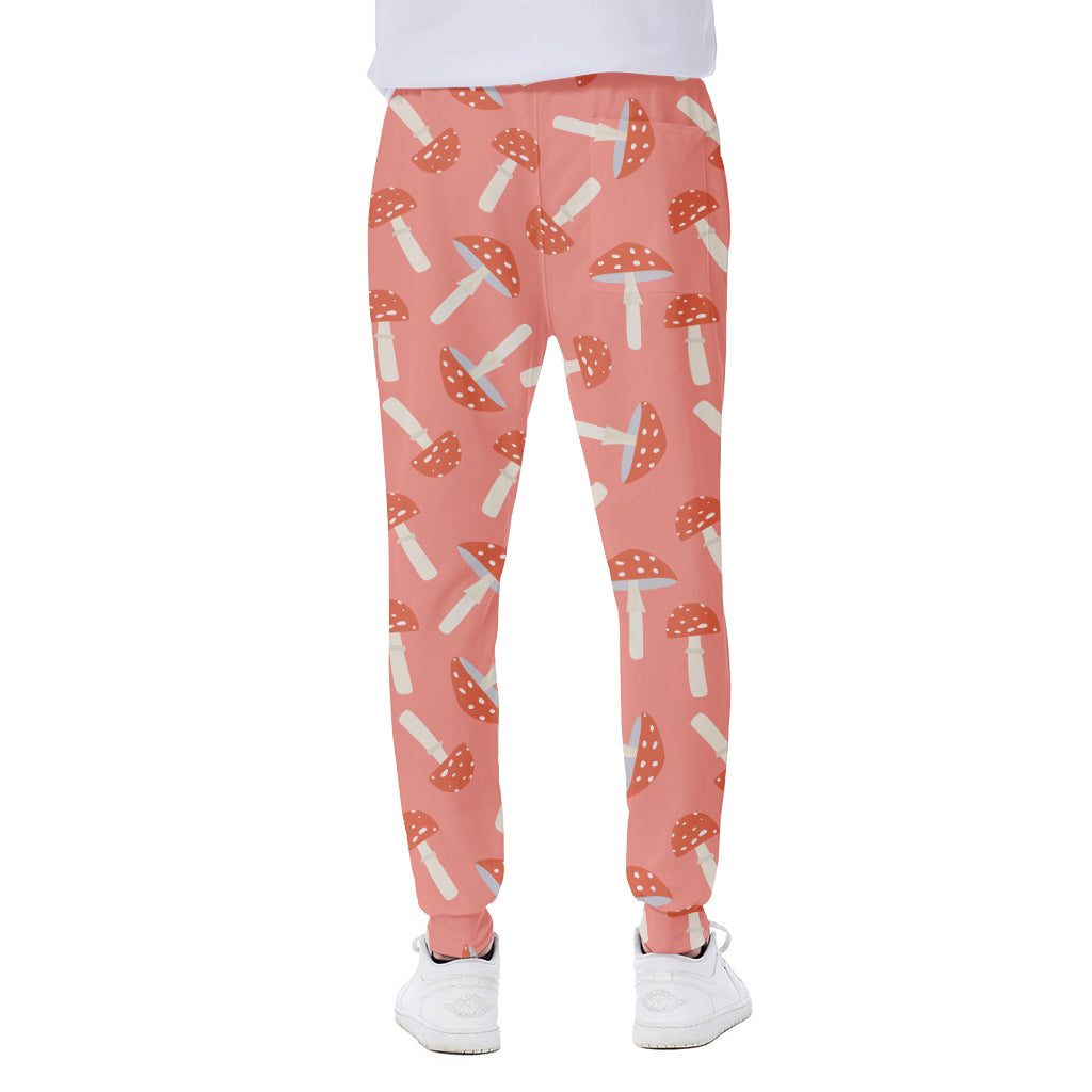 Cute Mushroom Pattern Print Scuba Joggers