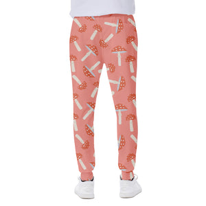 Cute Mushroom Pattern Print Scuba Joggers