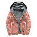Cute Mushroom Pattern Print Sherpa Lined Zip Up Hoodie