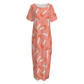 Cute Mushroom Pattern Print Short Sleeve Long Nightdress