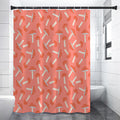 Cute Mushroom Pattern Print Shower Curtain